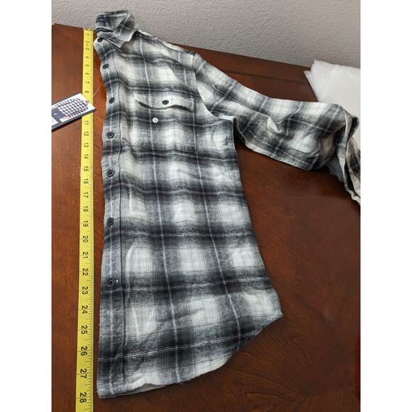 Lucky Brand Flannel Shirt S Black Plaid 7MS4000‎ Humboldt Woven Western Classic - Picture 9 of 11